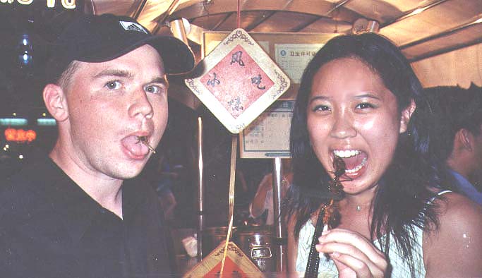 Eating some crickets...